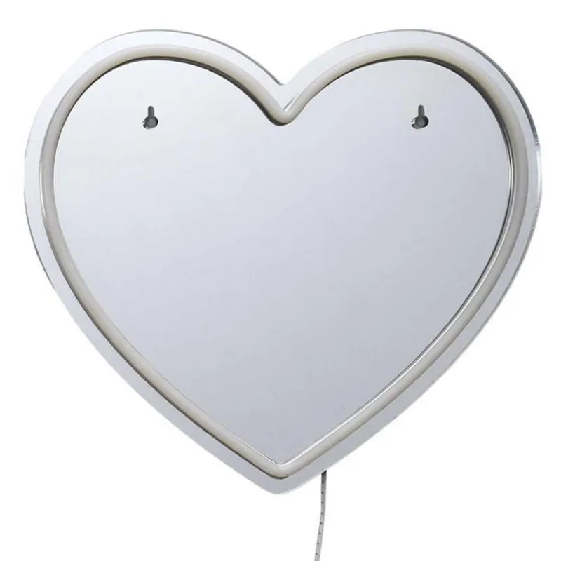 Miroir LED effet néon cœur 30 cm Rouge - PARIS PRIX