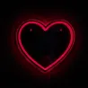 Miroir LED effet néon cœur 30 cm Rouge - PARIS PRIX