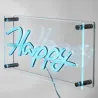 Lampe acrylique effet néon Happy Bleu - PARIS PRIX