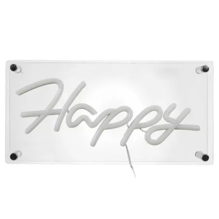 Lampe acrylique effet néon Happy Bleu - PARIS PRIX