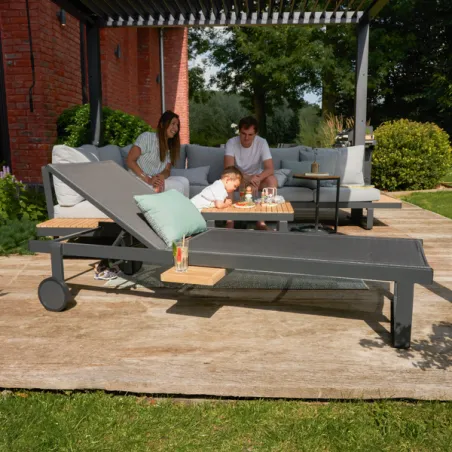 Bain de soleil inclinable Persea Gris - NATERIAL