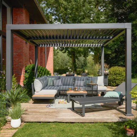 Bain de soleil inclinable Persea Gris - NATERIAL