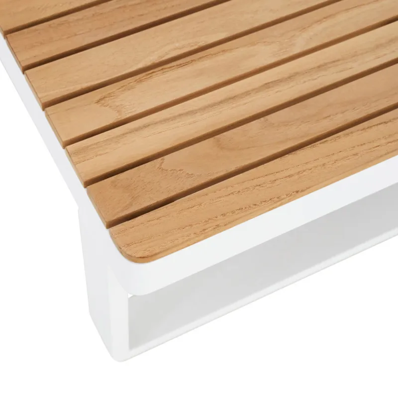 Table basse rectangulaire Persea 115 × 70 cm Blanc - NATERIAL
