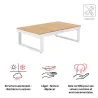 Table basse rectangulaire Persea 115 × 70 cm Blanc - NATERIAL