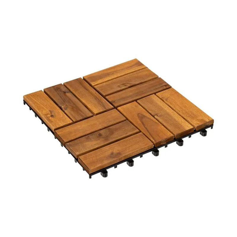 Lot de 9 dalles clipsables effet bois d’acacia 30x30 cm - HESPERIDE