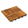 Lot de 9 dalles clipsables effet bois d’acacia 30x30 cm - HESPERIDE