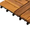 Lot de 9 dalles clipsables effet bois d’acacia 30x30 cm - HESPERIDE