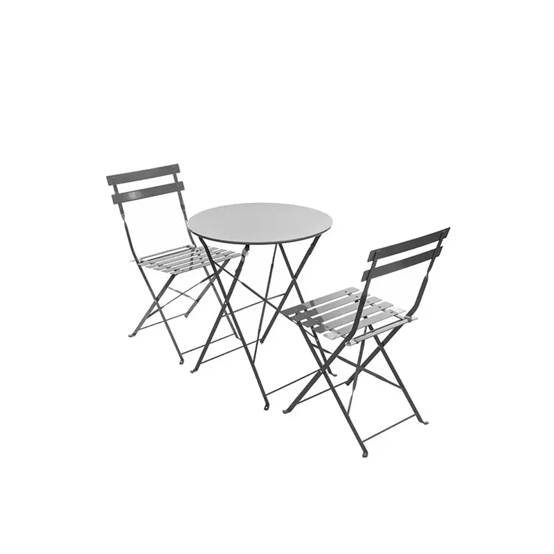 Set table et chaises de jardin pliantes Camargue Anthracite - HESPERIDE
