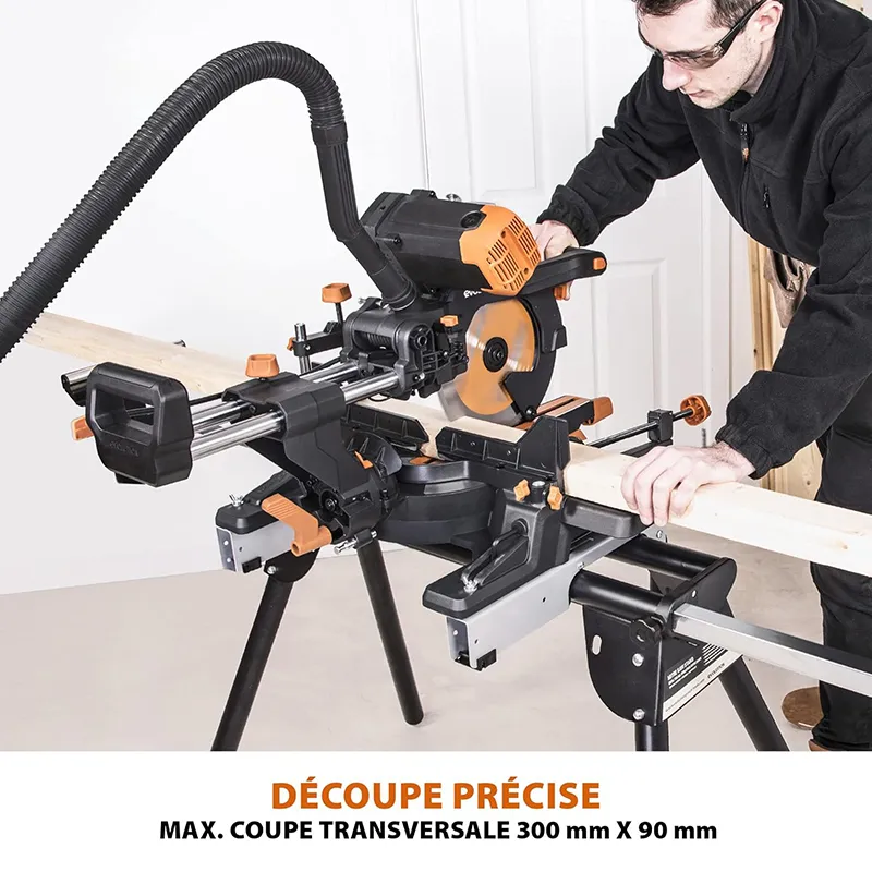 Scie à onglet radiale 255mm 2000 W R255SMS-DB+ - EVOLUTION POWER TOOLS