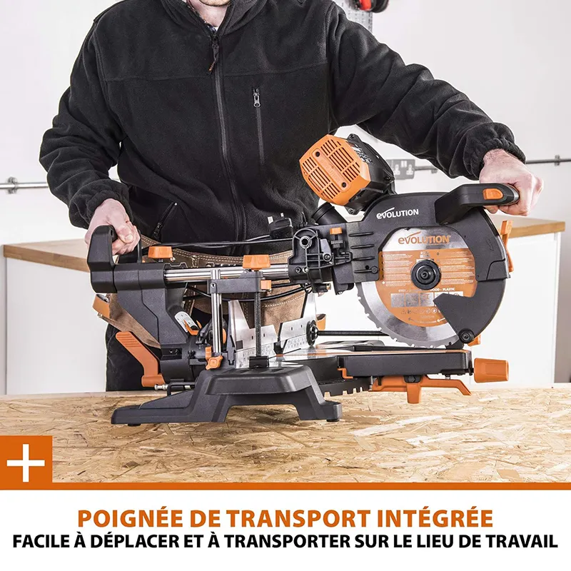 Scie à onglet radiale 255mm 2000 W R255SMS-DB+ - EVOLUTION POWER TOOLS