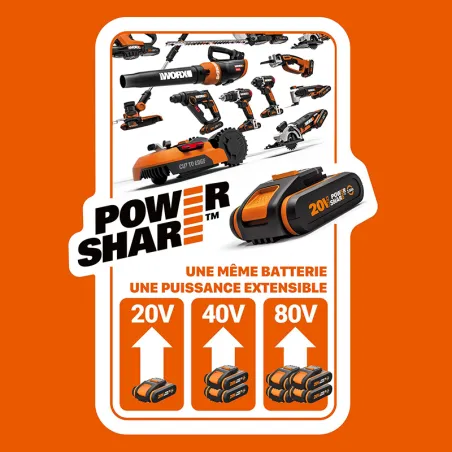 Pack Batterie 20V 2Ah + Chargeur - WORX