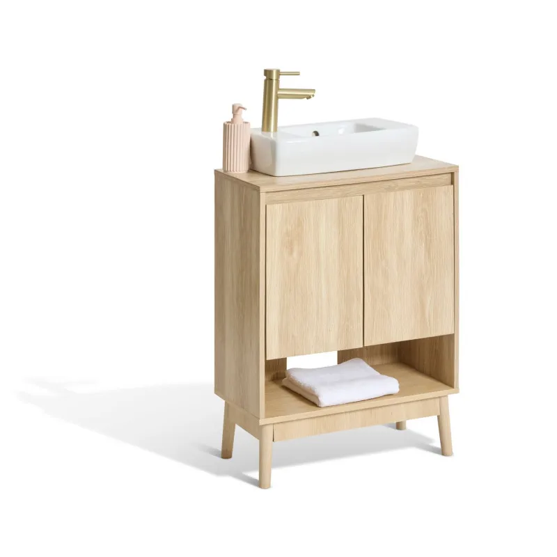 Meuble sous-lavabo Abana 2 portes Beige - 5FIVE
