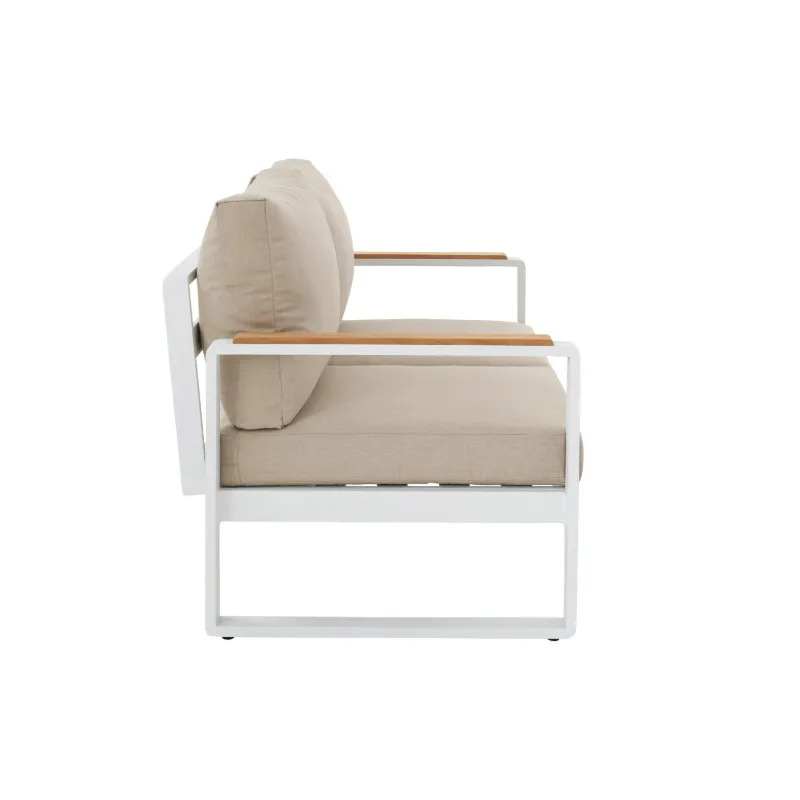 Canapé de jardin 2 places Persea Blanc/Beige - NATERIAL