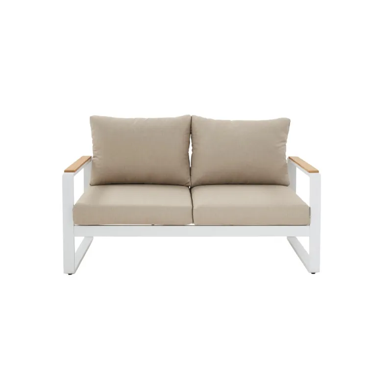 Canapé de jardin 2 places Persea Blanc/Beige - NATERIAL