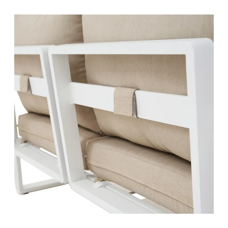 Canapé de jardin 2 places Persea Blanc/Beige - NATERIAL