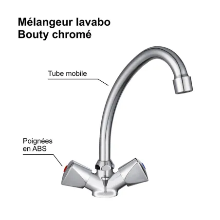 Mélangeur lavabo Bouty Chromé - EDOUARD ROUSSEAU