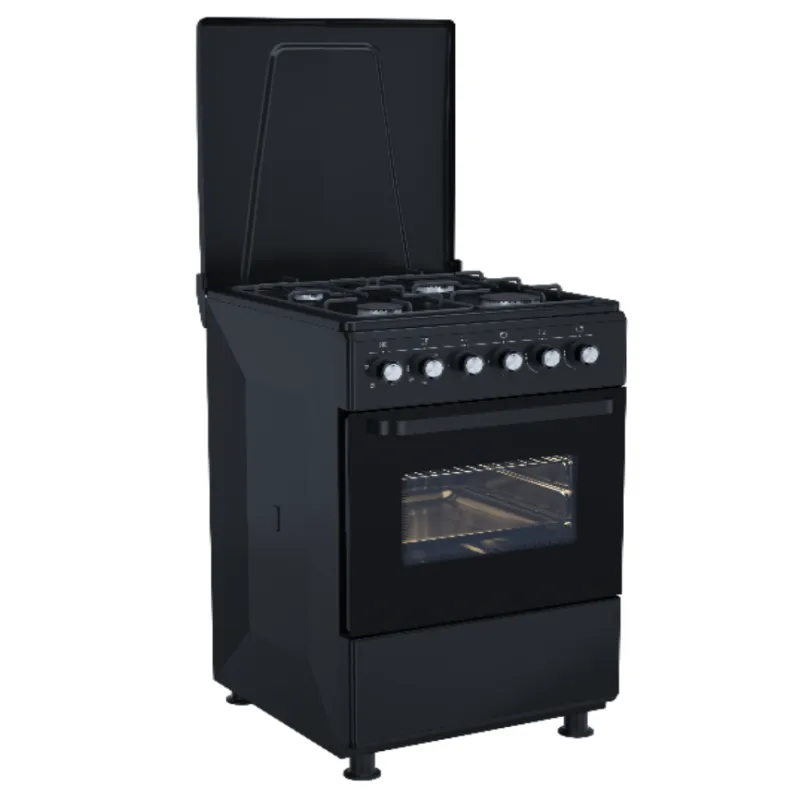 Cuisinière 4 feux à gaz noir - DEROSSO - DR-5050FG4-B