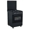 Cuisinière 4 feux à gaz noir - DEROSSO - DR-5050FG4-B