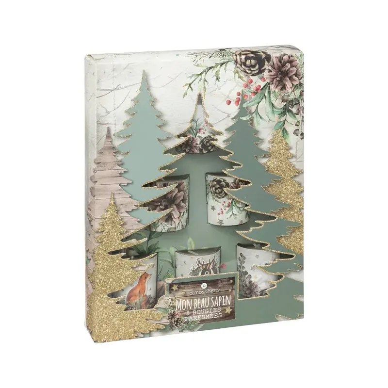 Coffret de 8 bougies parfumées "Mon beau Sapin"