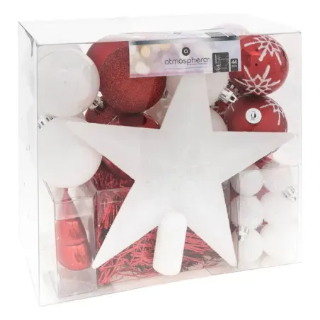 Kit sapin de Noel 44 pièces blanc/rouge