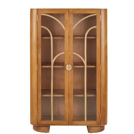 Perseus - Vitrine 2 portes en bois de manguier et rotin - MAISONS DU MONDE