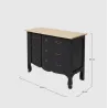 Commode 3 tiroirs en bois d'acacia et de manguier noire