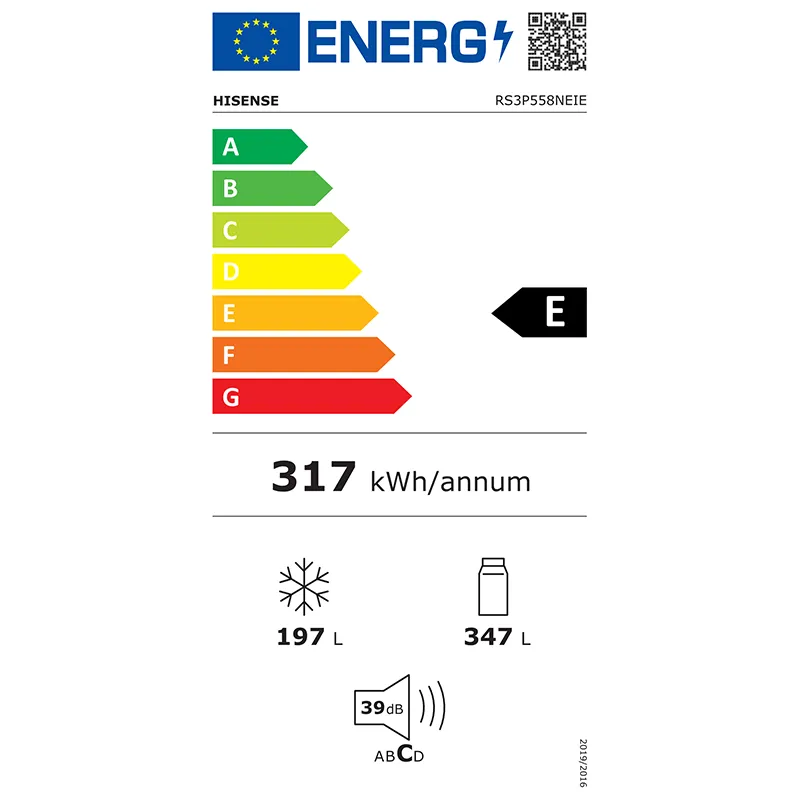 Réfrigérateur américain NoFrost 544L Argent - HISENSE - RS3P558NEIE