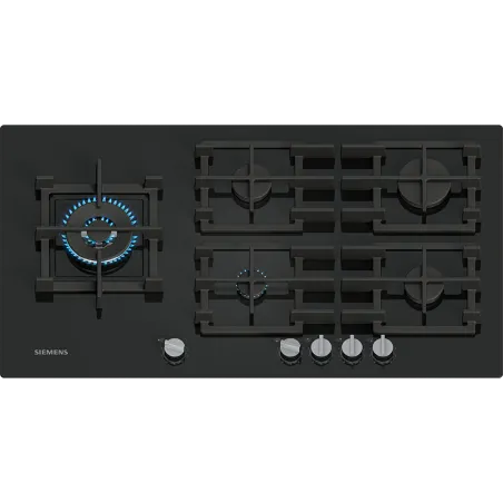 Table de cuisson à gaz iQ500 5 feux 11500W 90cm Verre noir - SIEMENS - EP9A6MI40