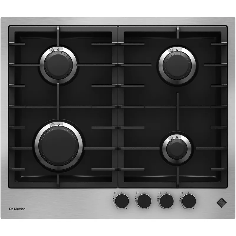 Plaque de cuisson à gaz 4 foyers 60 cm Noir - DE DIETRICH - DPE4620XF