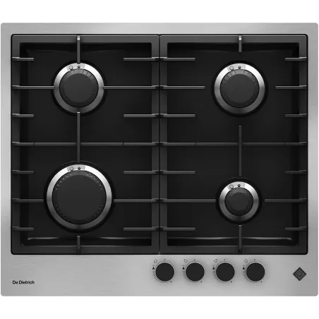 Plaque de cuisson à gaz 4 foyers 60 cm Noir - DE DIETRICH - DPE4620XF