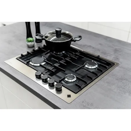 Plaque de cuisson à gaz 4 foyers 60 cm Noir - DE DIETRICH - DPE4620XF