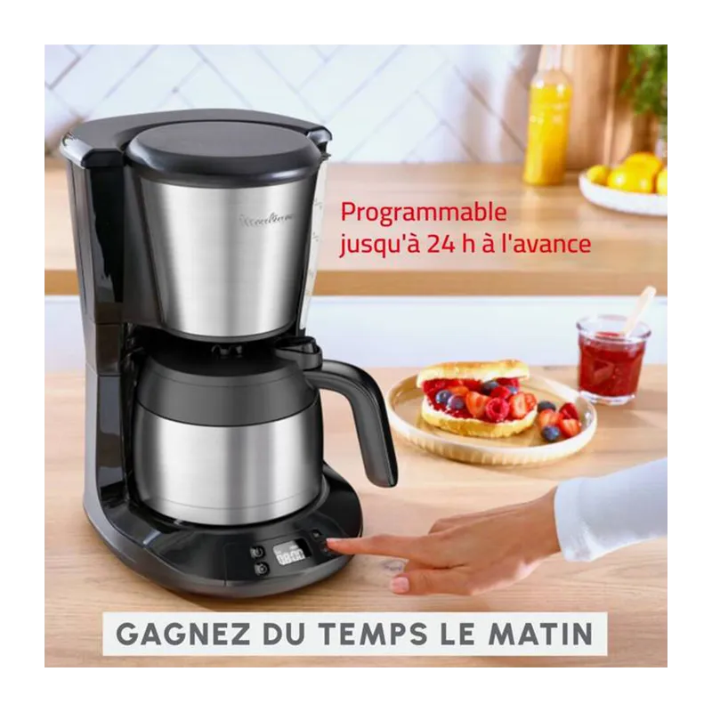 Cafetière filtre Subito 0,9L 12 tasses Inox - MOULINEX - FT5S2DE0