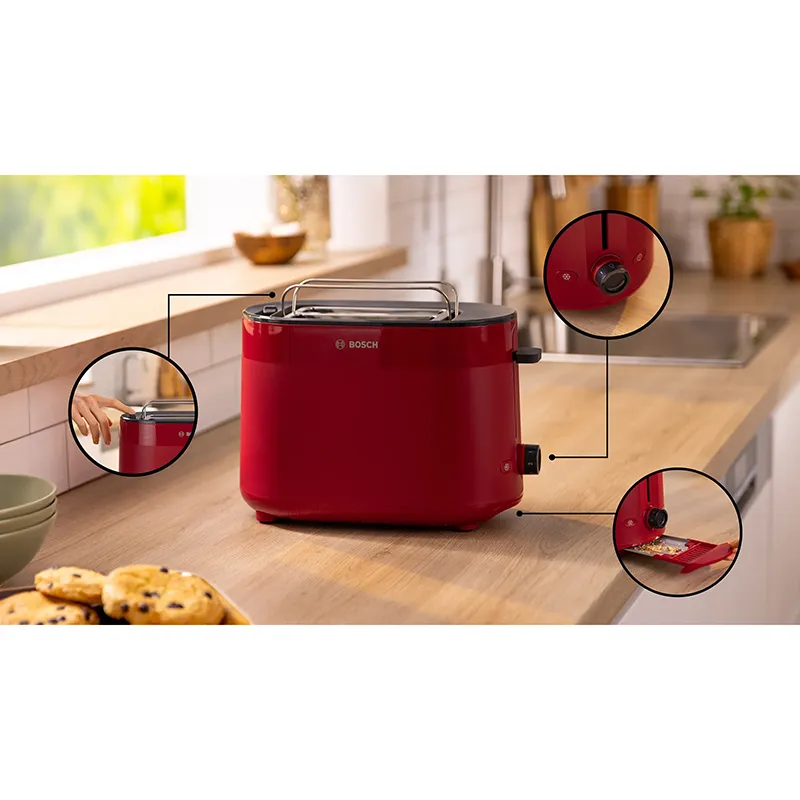 Grille-pain 2 tranches MyMoment Rouge - BOSCH - TAT2M124