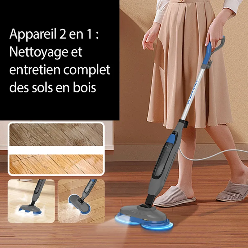 Nettoyeur vapeur balai Steam Wave 360 1200W Noir - EZICLEAN - STEAM WASHER P300