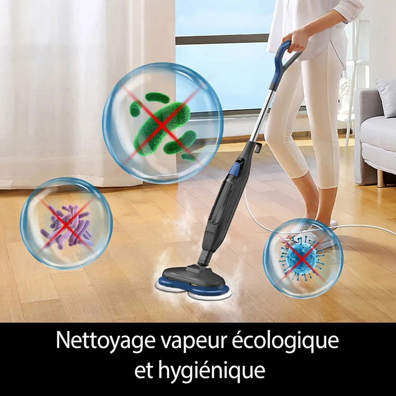 Nettoyeur vapeur balai Steam Wave 360 1200W Noir - EZICLEAN - STEAM WASHER P300