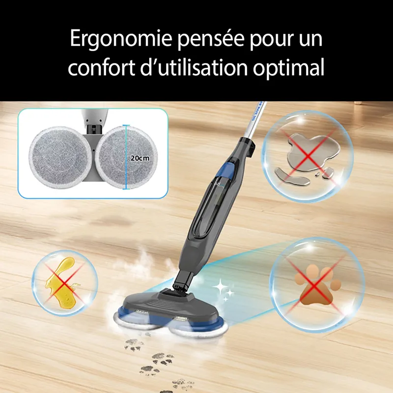 Nettoyeur vapeur balai Steam Wave 360 1200W Noir - EZICLEAN - STEAM WASHER P300