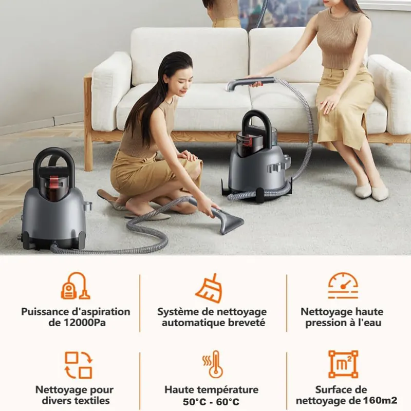 Nettoyeur détachant chauffant 850W Gris - EZICLEAN - SPOT REMOVER W4 HOT