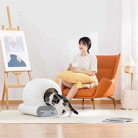 Litière robot autonettoyante connectée Blanc - EZICLEAN - CATBOT K8I