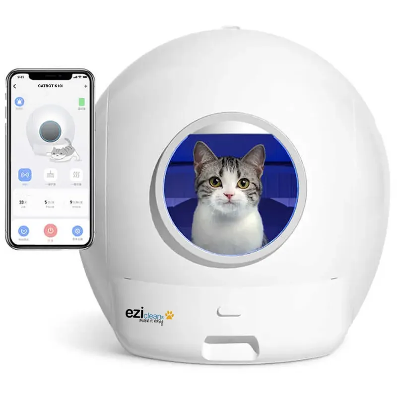 Litière robot autonettoyante connectée Blanc - EZICLEAN - CATBOT K10I