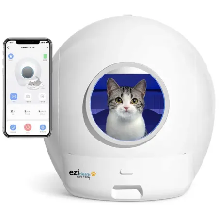 Litière robot autonettoyante connectée Blanc - EZICLEAN - CATBOT K10I