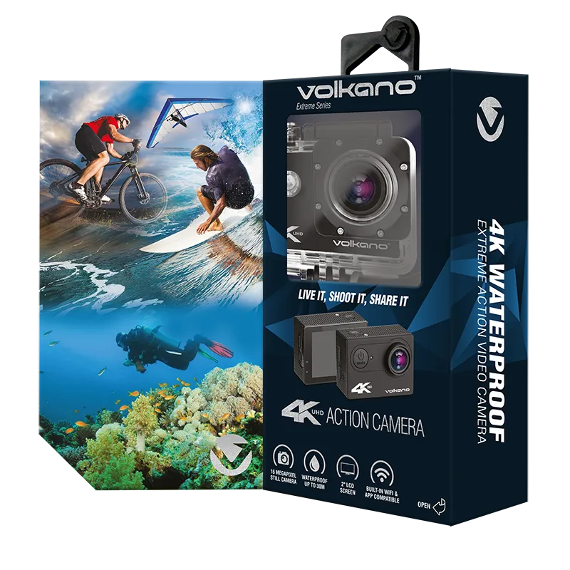 Caméra d'action 4K UHD Extreme Series Noir - VOLKANO - VK-10005-BK