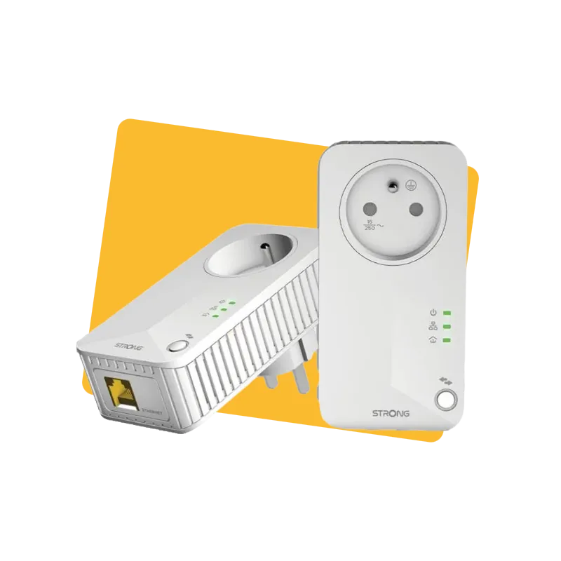 Kit de 2 adaptateurs CPL Powerline 600 Mbit/s Blanc - STRONG - STRONG_PLWF600_2
