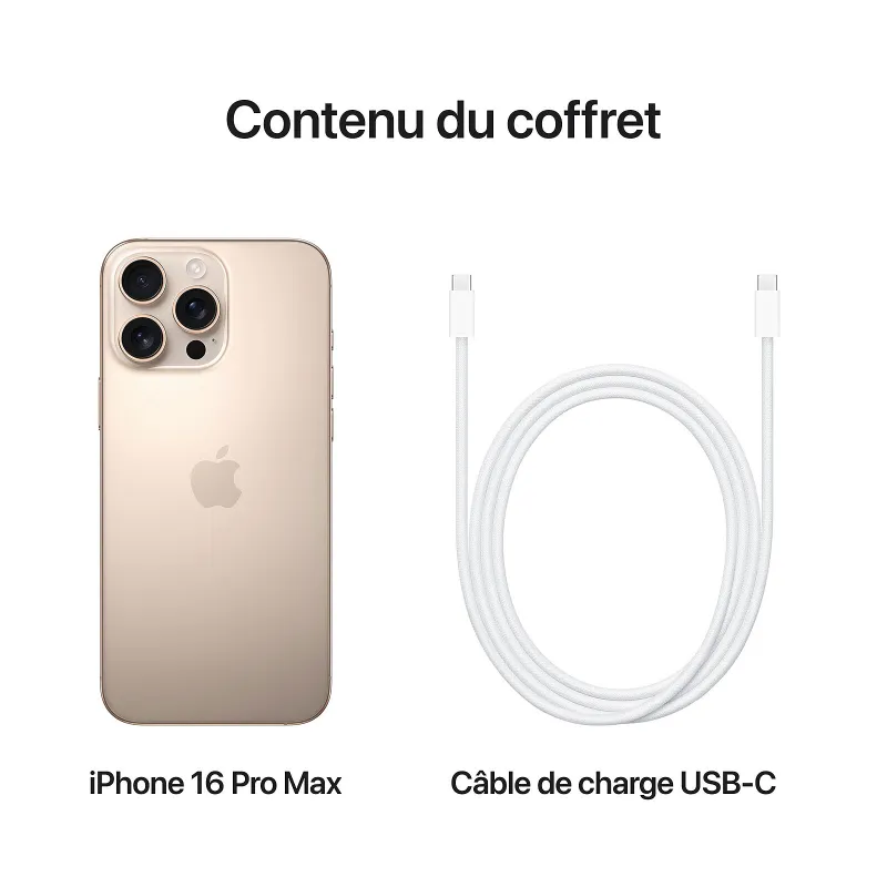 iPhone 16 Pro Max 256Go sable, reconditionné grade A - APPLE - RPIPH16PM256RECGD