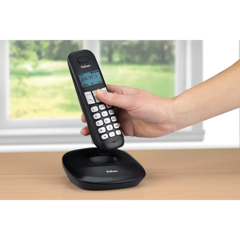 Télephone sans fil avec 2 combinés noir - PROFOON - PDX-1120