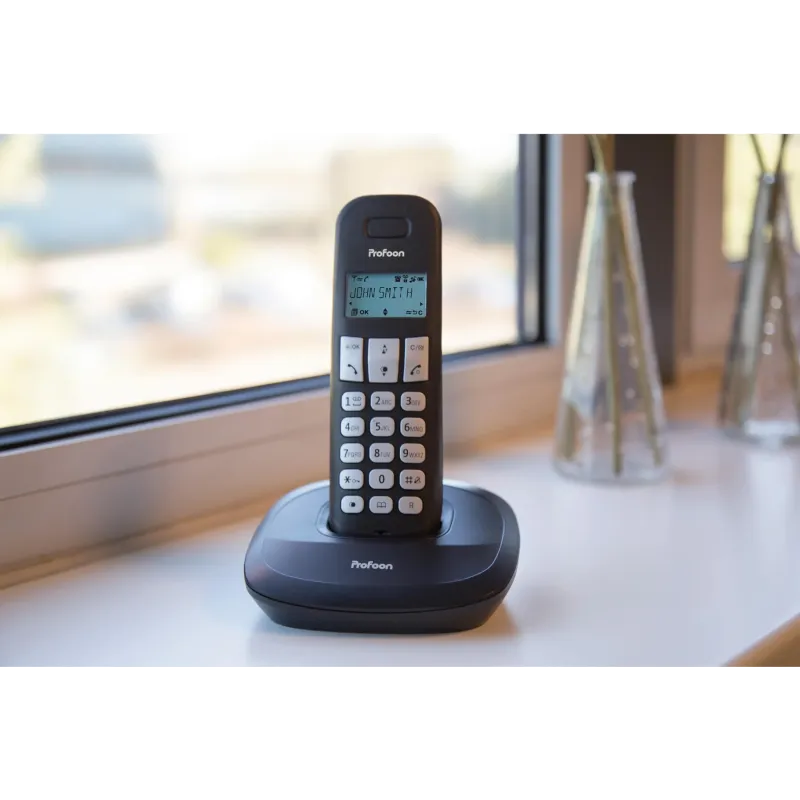 Télephone sans fil avec 2 combinés noir - PROFOON - PDX-1120