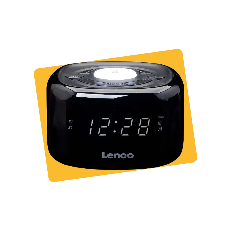 Radio réveil FM + veilleuse - LENCO - CR12BK