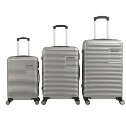 Lot de 3 valises gris argent 55/65/75cm