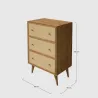 Commode haute vintage 3 tiroirs en bois de manguier et bambou - MAISONS DU MONDE