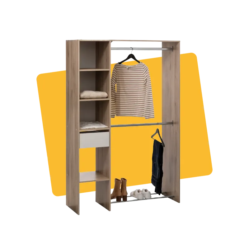Dressing 2 Penderies DIKA Couleur Bois Naturel