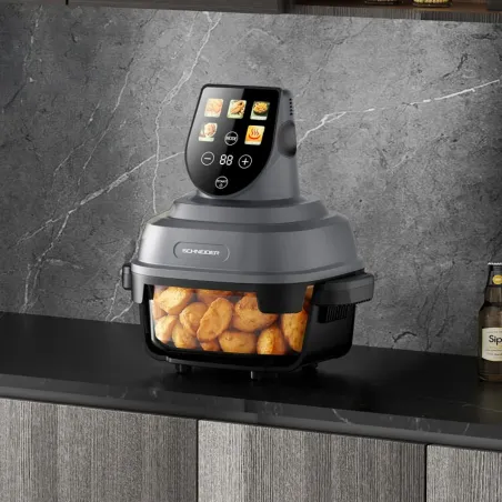 Friteuse sans huile à air chaud Crispi portable 1500W gris - CRISPYORGRIS - SCHNEIDER